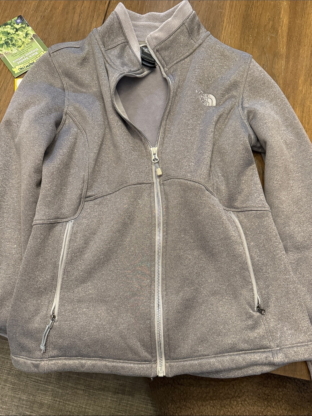 The North Face Light Gray Full-Zip Fleece Jacket